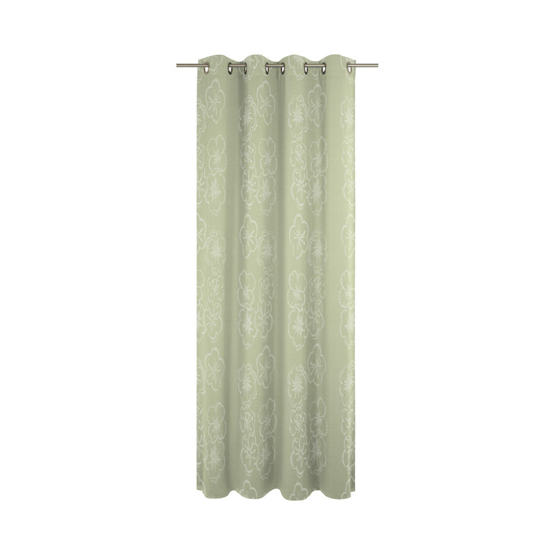 Pasadena Room Darkening Curtain Single Panel, Green, 132 W x 145 D cm