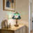 14.7"H Tiffany Tulip Stained Glass Table Lamp With Bulb