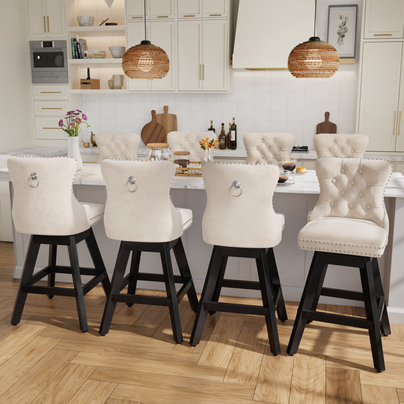 Ensemble de 8 tabourets de bar Modern, Beige