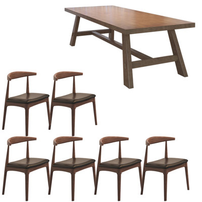 Nordic style solid wood dining table set