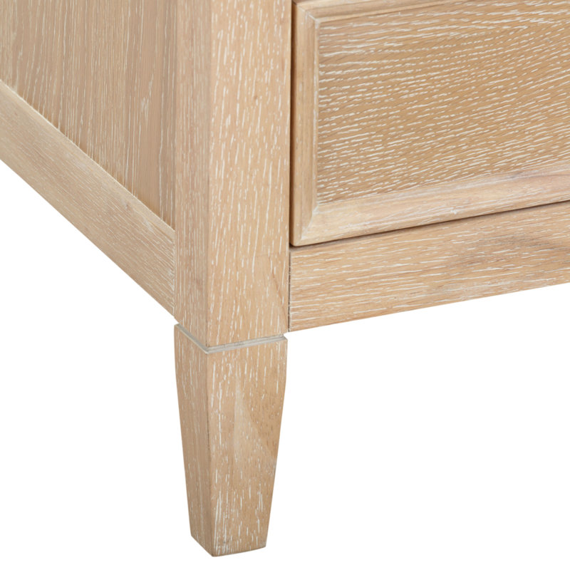 Beecher Whitewashed Oak Wood Open Nightstand