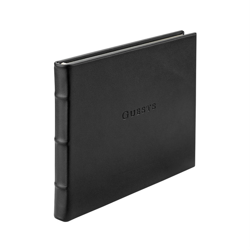 Graphic Image Guest Book, Leather, Black