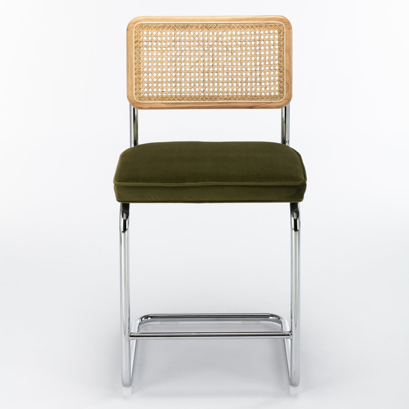 Walsh Velvet Bar & Counter Stool, Olive Velvet, Counter Stool (24” Seat Height)