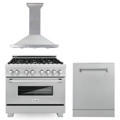 Cuisinière, hotte et lave-vaisselle 36 po Zline