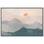 Pastel bleu sarcelle aube rose montagne nature art moderne abstrait paysage salon chambre bureau-93388860-93388864