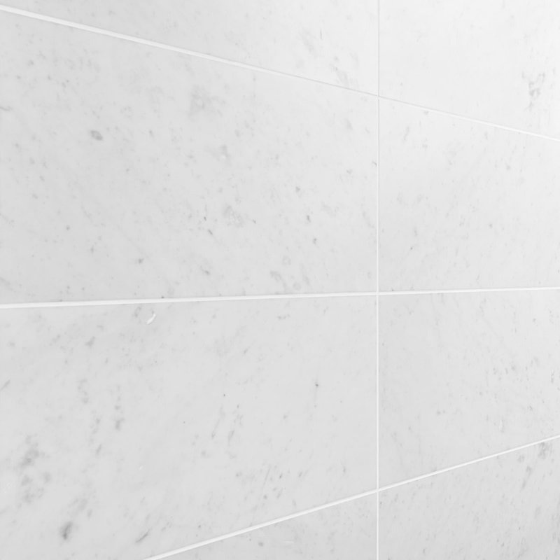 Carrara 3x12 Honed Marble Floor and Wall Tile, 12" W x 24" D, Honed