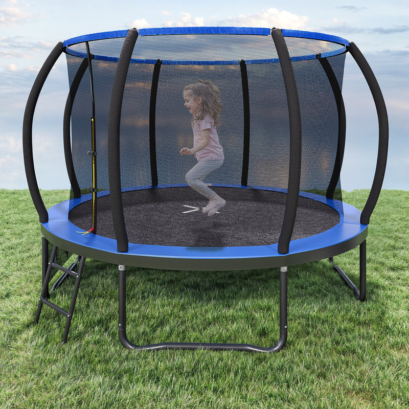 Maxway Furniture ft Oval Backyard Trampoline with Safety Enclosure, Blue
