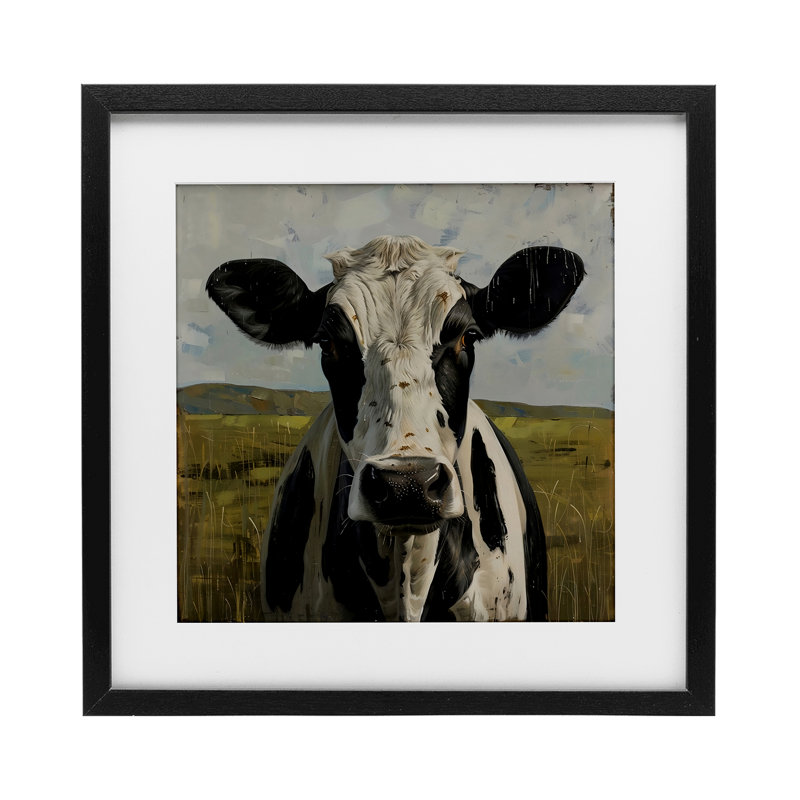 «Sp Spot Cow in Pasture», reproduction encadrée sous verre, design par LSR Creative Studio, Cadre noir minuit