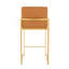Tabouret de bar contemporain à haut dossier de 26 po Fuji en métal doré et similicuir brun clair par Lumisource - ensemble de 2-1283881839-1283881834-1283881832