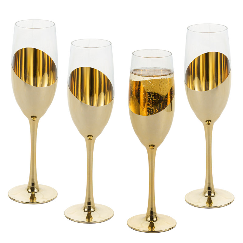 4 Piece 177ml Glass Flute Set