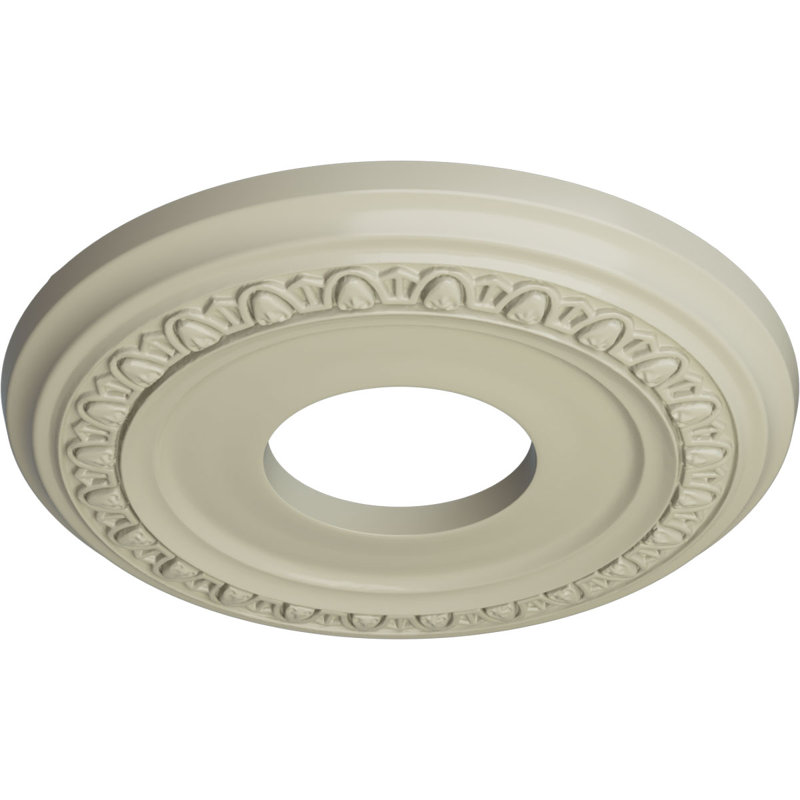 Médaillon de plafond l 12,25 po x P 1,125 po Jackson, Jaune clair