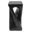 Table d'appoint torsadée noire - Béton léger d'aspect bois, idéale pour balcon, terrasse et comme élément décoratif d'intérieur, 31,75 x 31,75 x 68 cm. Tabouret de jardin de style tabouret avec la même finition, parfait pour la plage et la décoration.