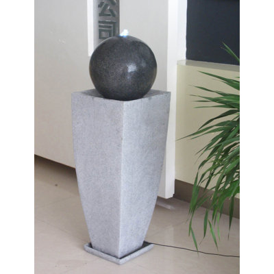 Natural Stone Weather Resistant Column Fountain