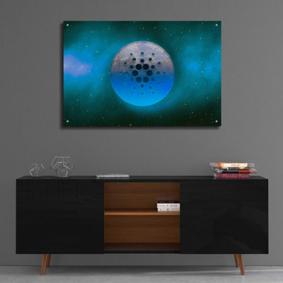 Cosmic Crypto Cardano', Acrylic Glass Wall Art, 36"x24"