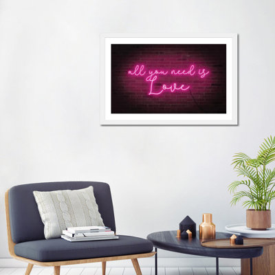 «Neon Love I» par Grace Popp - reproduction d'art textuel