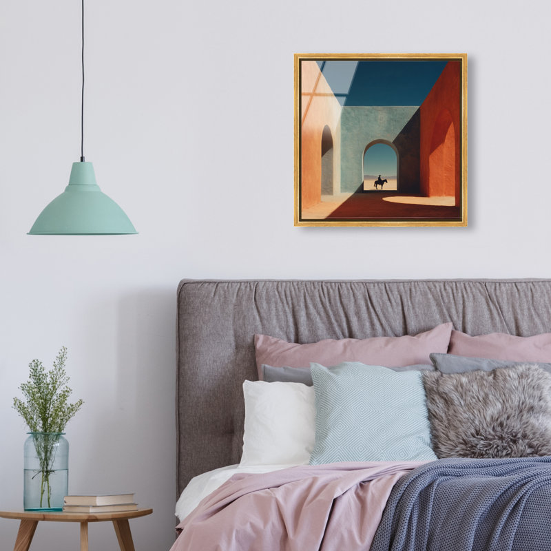 Cobalt Frontier Print by Oliver Gal, 17"H x 17"W, Gold Floater Frame