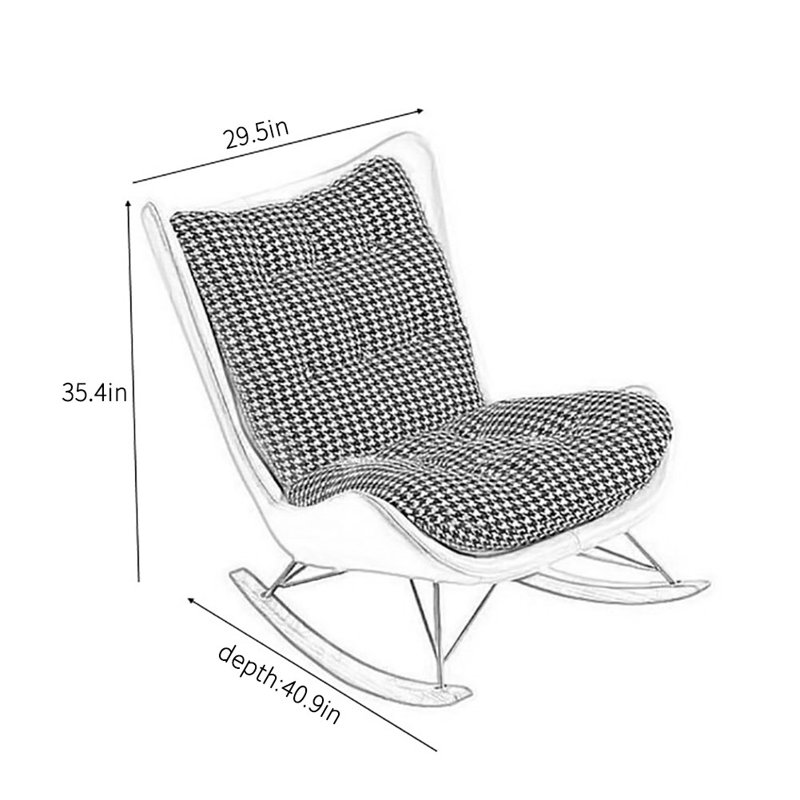 Chaise berçante à motif écossais Thousand-Bird, Orange