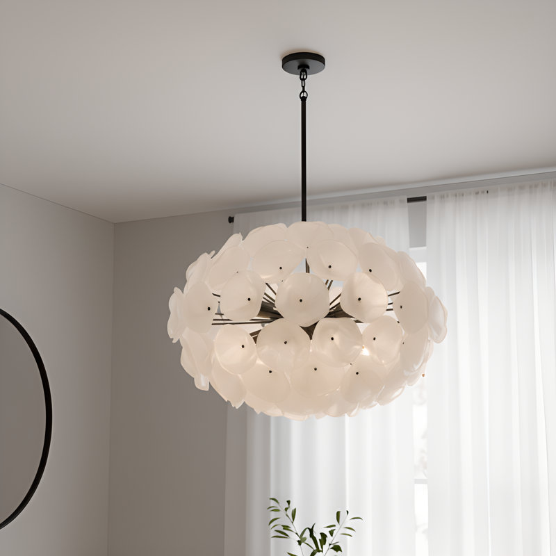Luminaire suspendu noir mat 8 lumières Audrey
