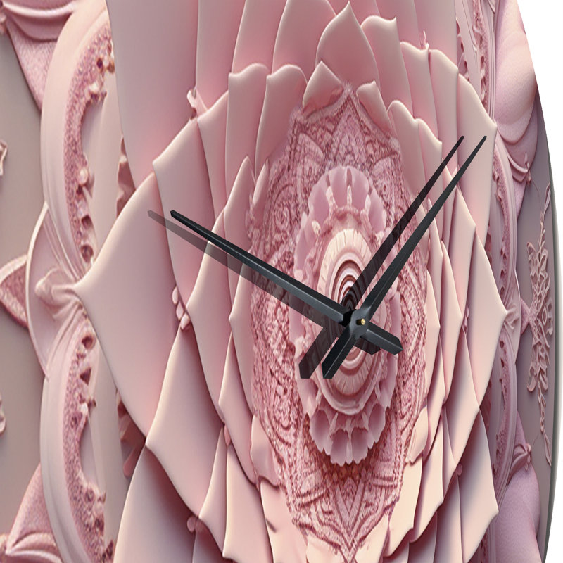 Horloge murale délicate Lotus rose Mandala II, Moyenne