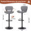 Tabouret de bar réglable avec repose-pieds, tabouret de comptoir pivotant à 360 ° en métal, ensemble de 2-1326686783