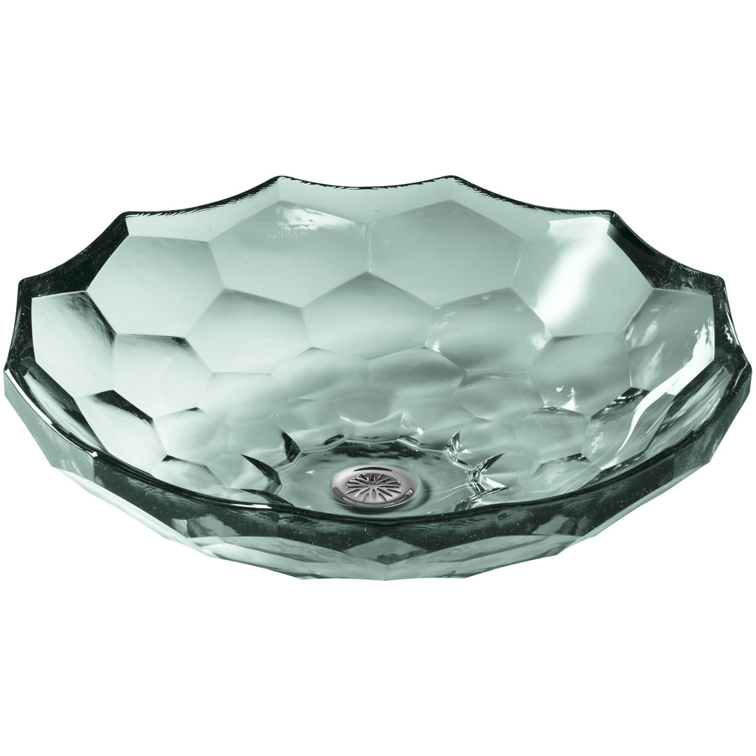 Kohler Briolette, Artist Editions Round Faceted Glass Bathroom Vessel Sink Kohler Sink 