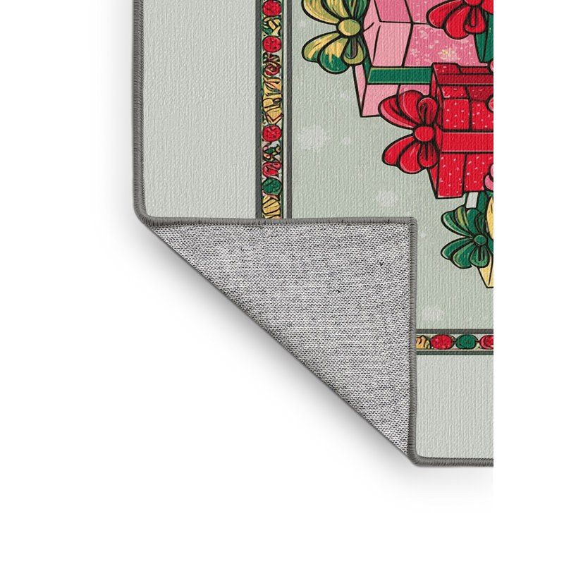The Holiday Aisle® Washable Christmas Winter Holiday Rug, Rectangle 5' x 7'