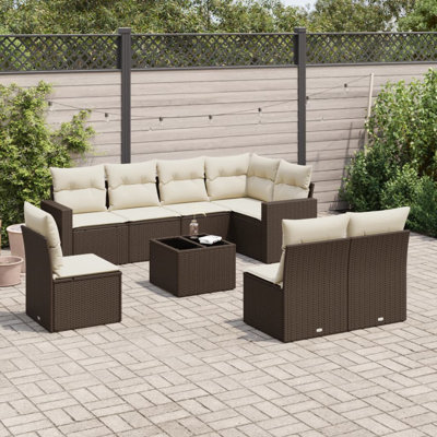 Grand canapé modulaire en rotin PE Vidaxl