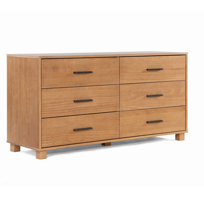 Loft Pine Solid Wood 61.5 " W 6 - Drawer Dresser