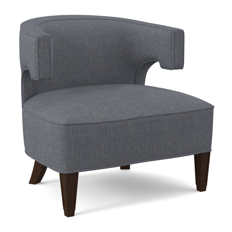 Laurel Barrel Chair, American Walnut, Elise Harbor 100% Polyester