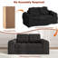 Canapé-lit convertible de 150 cm avec accoudoirs ronds en velours côtelé, futon pliable 2 places, aucun assemblage requis pour le salon ou la chambre.-675006221