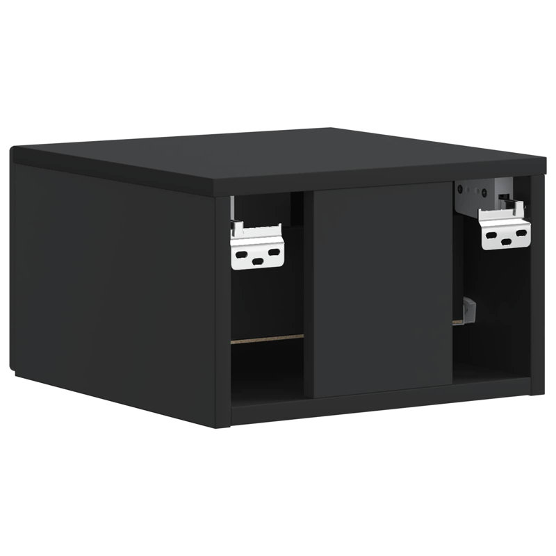 33cm W Manufactured Wood Bedside Table, Black
