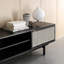 Meuble télé moderne et minimaliste en rotin avec rangement