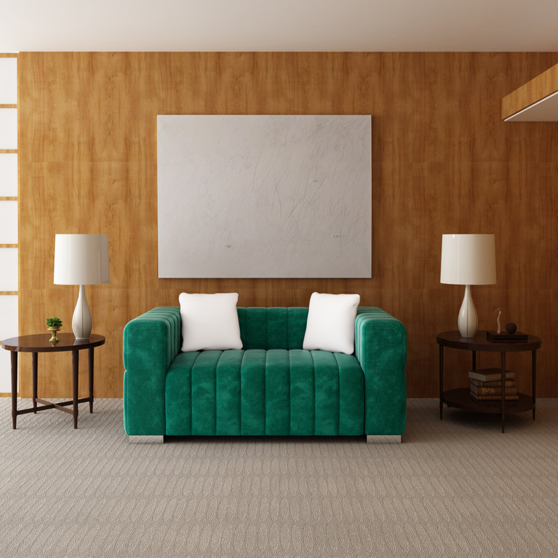Causeuse en velours Charlesworth, Argent argent, Vert