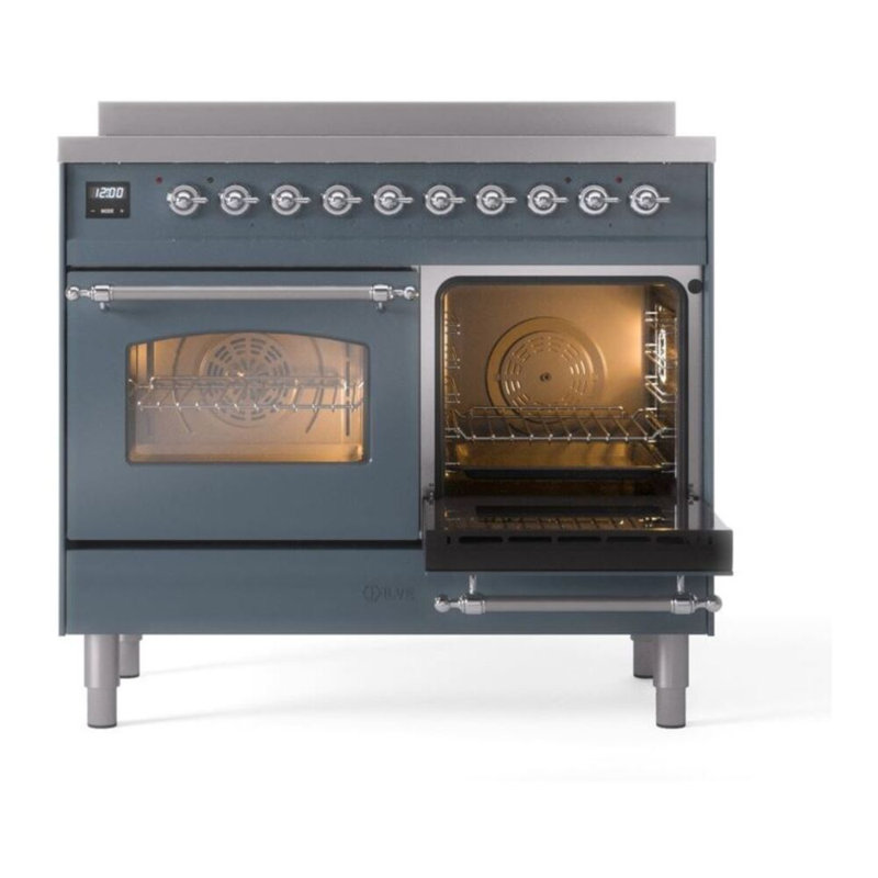 ILVE Nostalgie II 40 in Induction Range, Blue Gray/Chrome