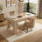 Farmhouse Rectangular Dining Table for 4-6 | Solid Wood Legs | Easy Assembly