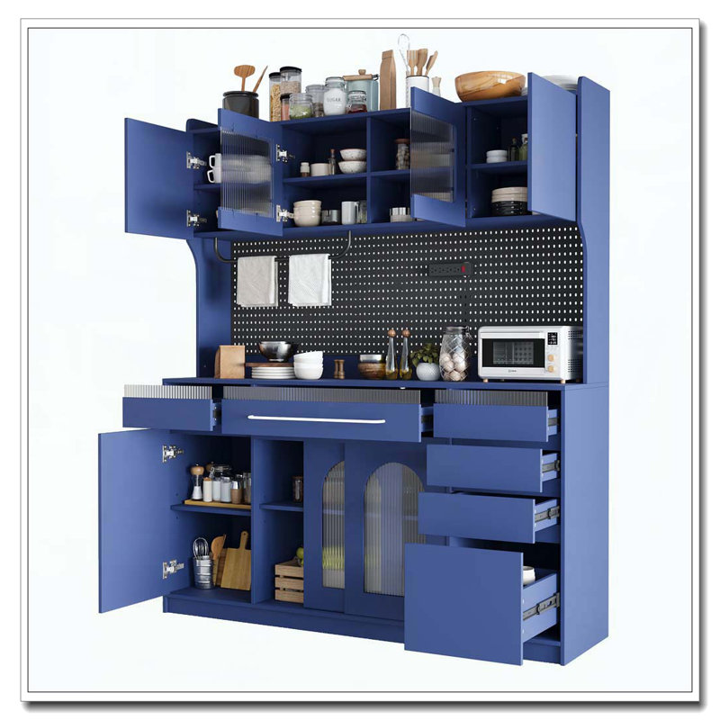 Grande armoire de rangement autoportante avec buffet et café