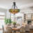 Sarita 5 - Light Glass and Iron Dimmable Urn / Bowl Chandelier