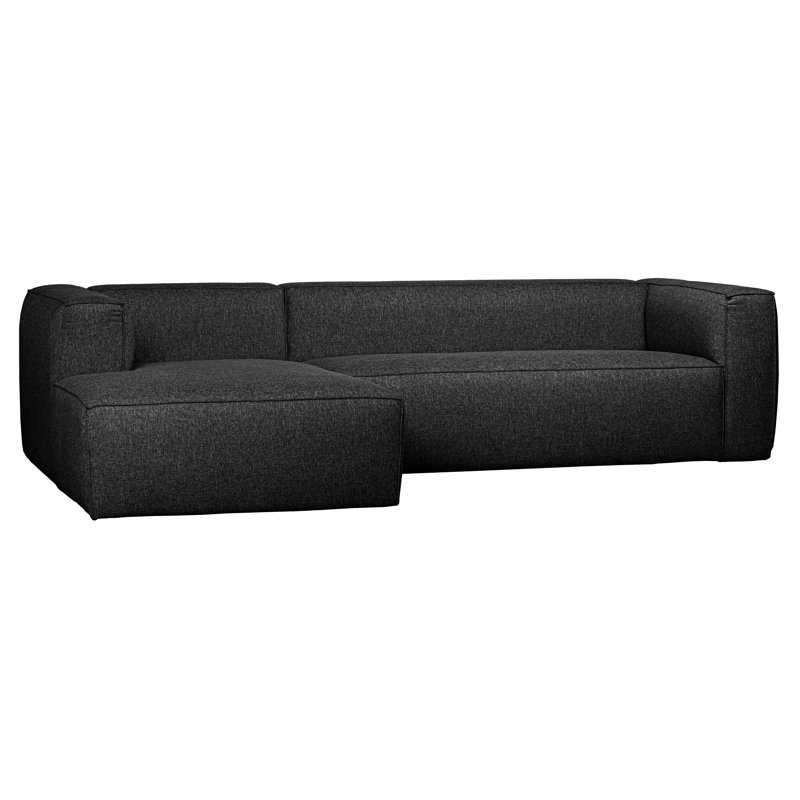 Leather Corner Sofa Chaise, Dark Grey