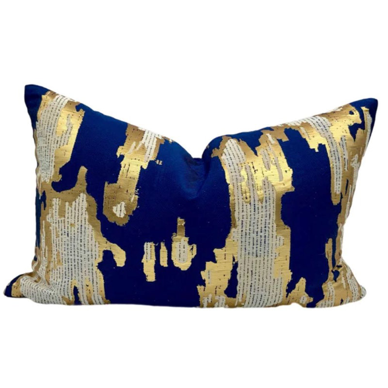 Mariah Lumbar Pillow Cover & Insert, Sapphire