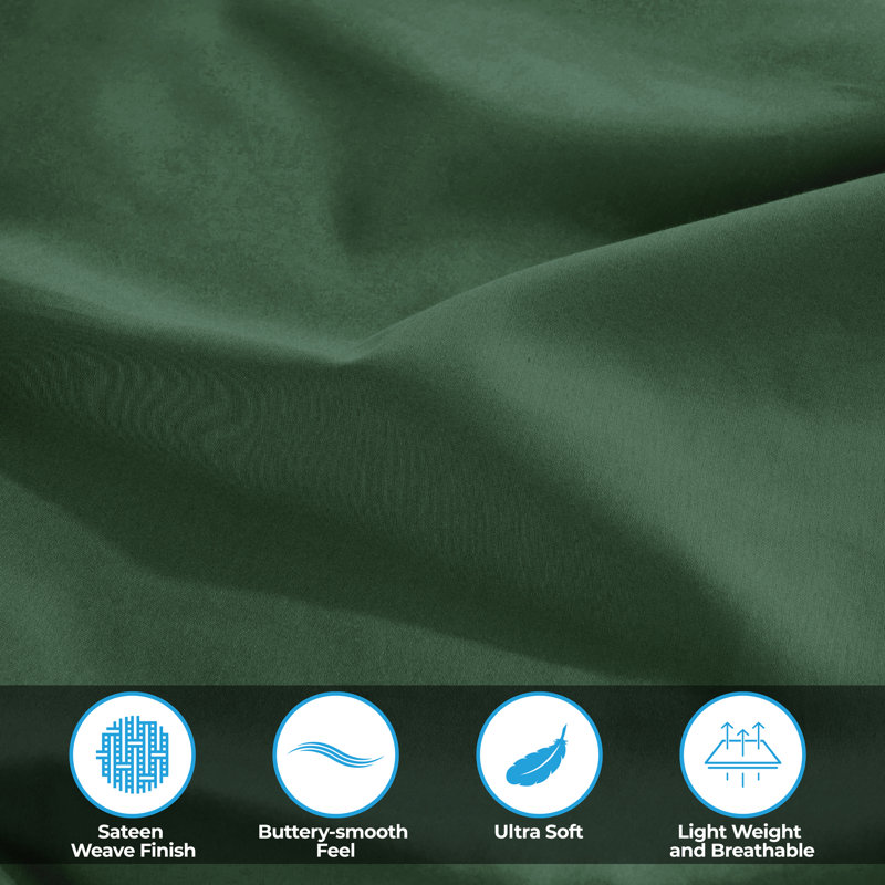 Hunter Green Full Egyptian Cotton Deep Pocket Bed Sheet Set