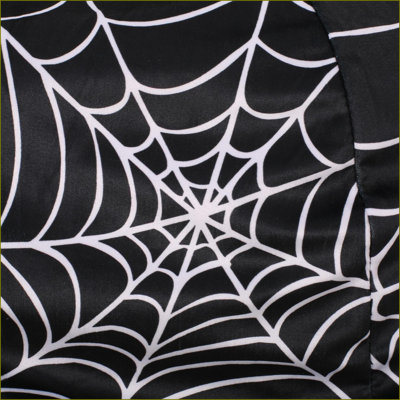 Fauteuil à billes 3 pi Halloween Spiderweb | Noir blanc | Rond