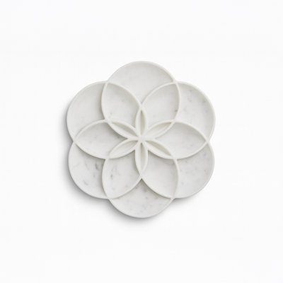 Montana White Marble Centerpiece Sm.