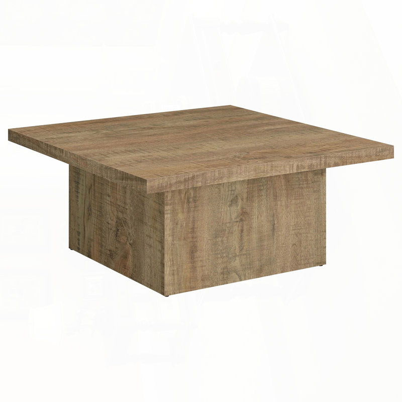 Table basse carrée avec finition grain de bois de manguier - bois d'ingénierie