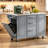 Rolling Kitchen Island Cart with Drop Leaf Countertop, Hidden Trash Compartment & Pull-Out Storage Organizer-129521285