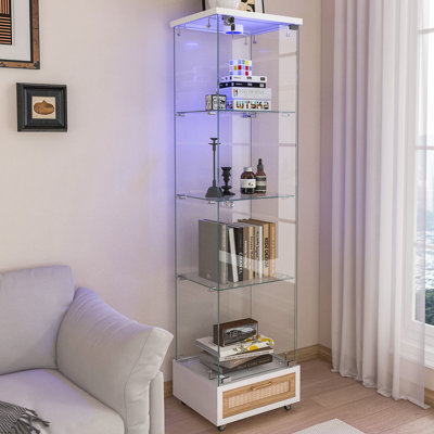 Vitrine moderne en verre avec tiroir