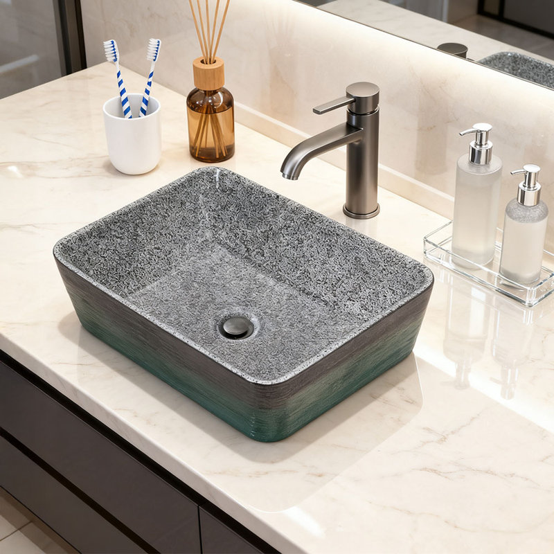 Metro Lane 31mm L x 40mm W Multicolour Ceramic Rectangular Sink