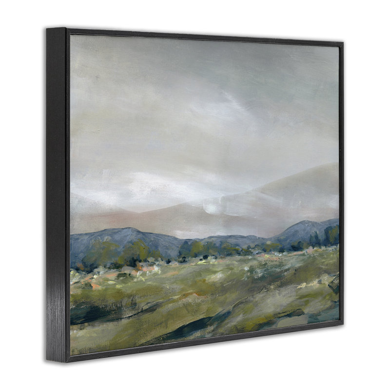 «Foggy Morning Mountains», estampe numérique, design par Carol Robinson, H 11 po x l 14 po, Giclée encadrée noir minuit