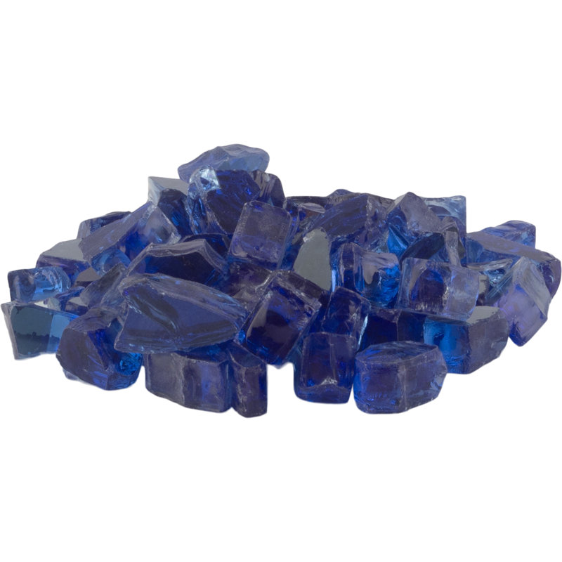 Cobalt Blue Tempered Glass Rocks for Fire Pit and Decor