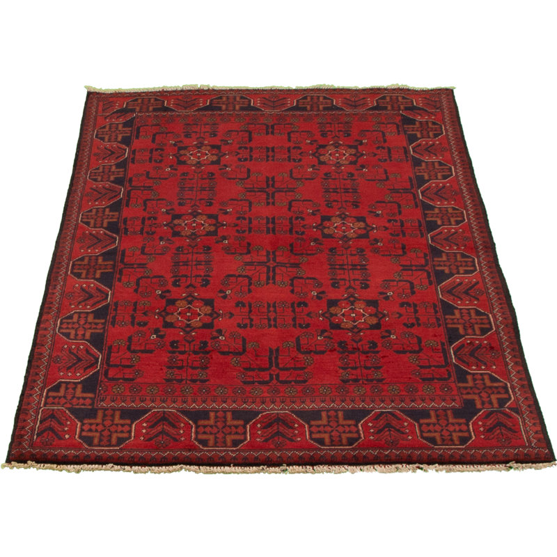 Tapis de zone en laine rouge 4 pi 1 po x 6 pi 3 po à main one-of-kind-noué la 2010s esari turque Allaina
