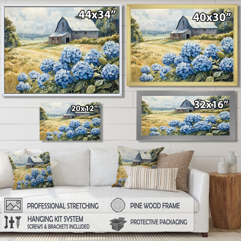 Duella - Floral Wall Art, Single Picture Framed Print, Silver, 12" H x 20" W